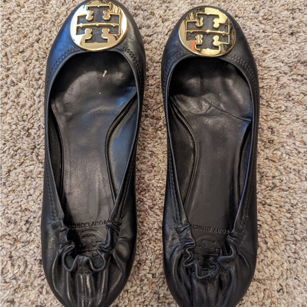 Tory Burch black flats size 10